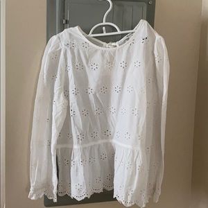 Madewell White Eyelet Top